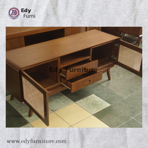 TV Table Retro Rattan - Gambar 4